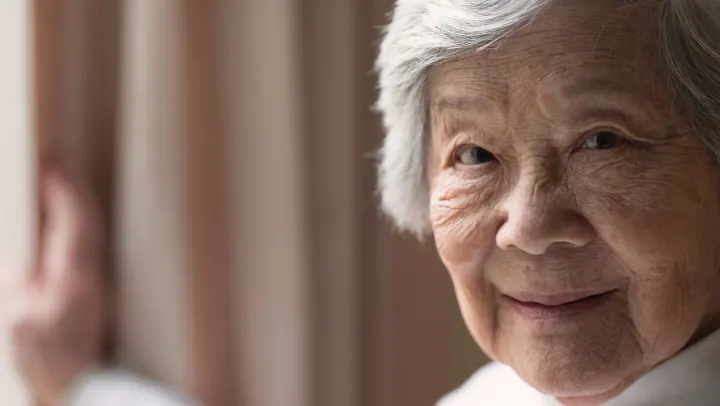 close up of elderly woman